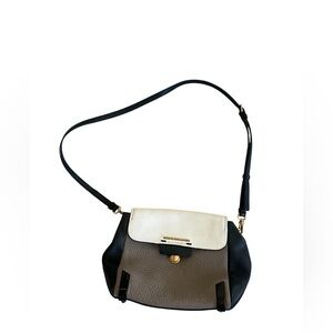 Marc by Marc Jacobs Colorblock Leather Crossbody Bag – Taupe Cream Black